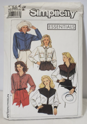 9372 Simplicity WESTERN STYLE LS BUTTON SHIRT, FRINGE OR NOT PATTERN 14-20 Uncut